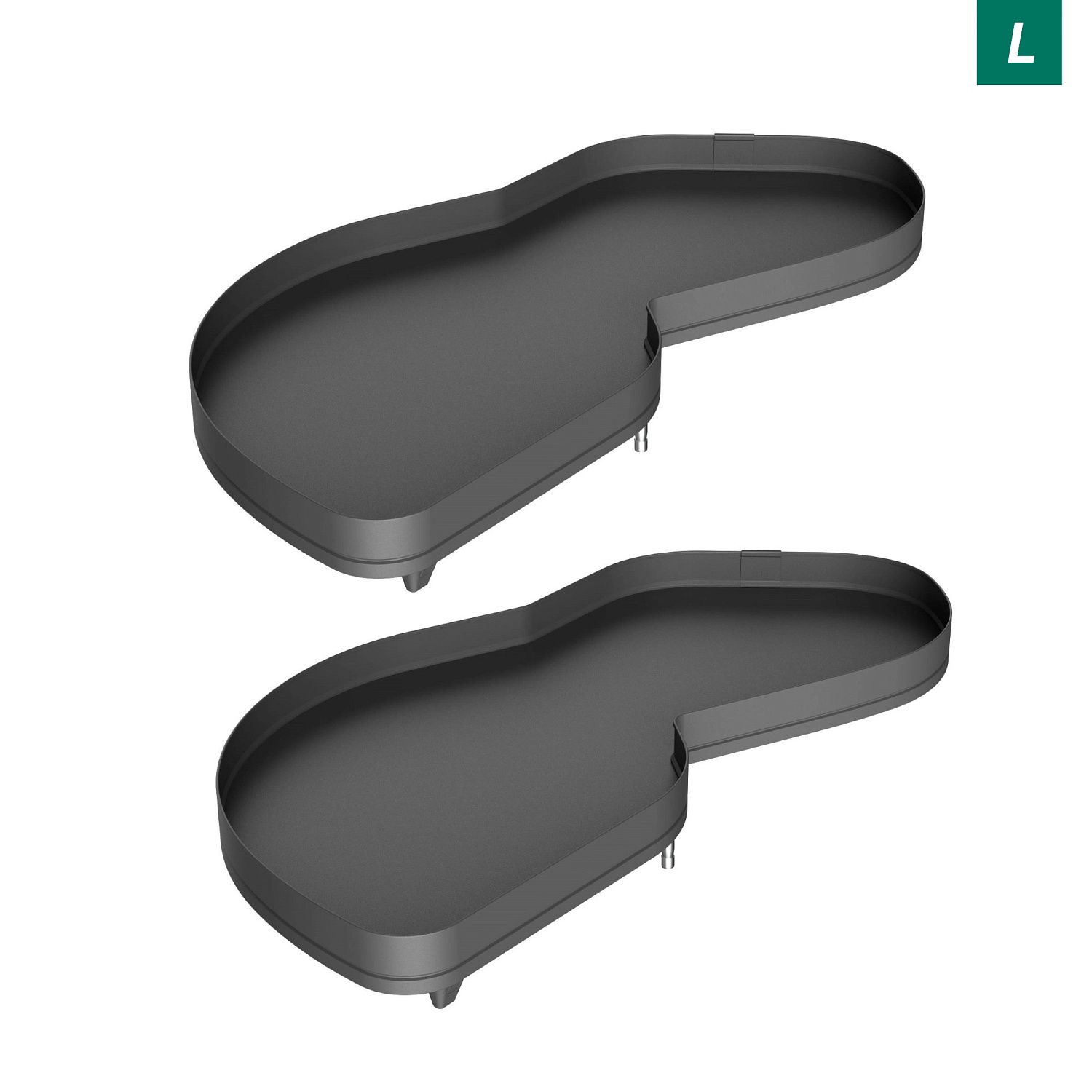 Комплект полок левый Леманс 400 мм Арена ПЬЮР (2 полки + рычаги) АНТРАЦИТ