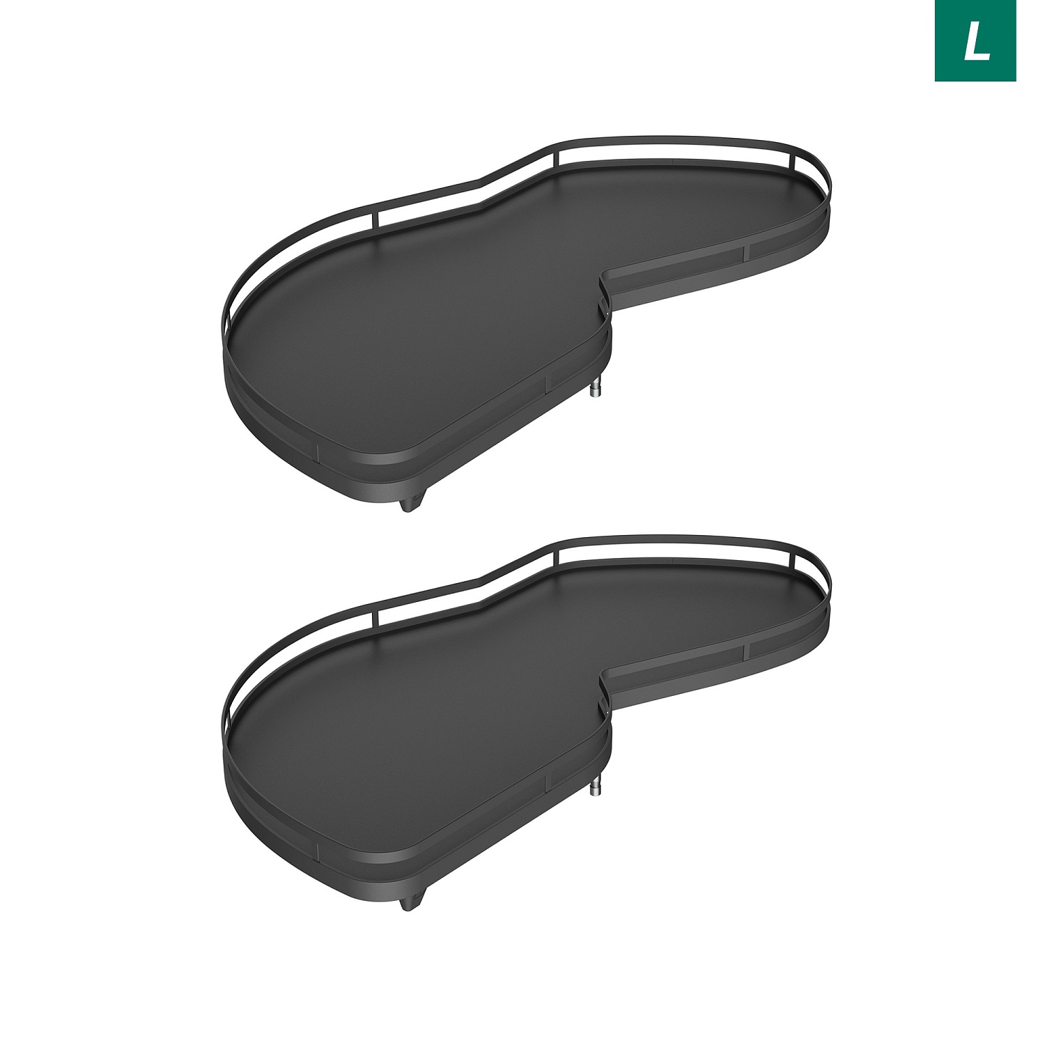 Комплект полок левый Леманс 500 мм Арена СТИЛЬ (2 полки + рычаги) АНТРАЦИТ