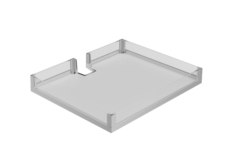 Комплект полок Конвой Лавидо 600 мм Арена ВАРИО ХРОМ (5шт + 1 ручка, со стеклянными боковинами) 