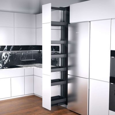 КОМПЛЕКТ ПВ, Диспенса 90° 400 мм, H 1900-2300, Арена ПЬЮР, 6 полок, цвет АНТРАЦИТ Kessebohmer | официальный магазин